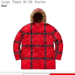 💯 Authentic NWT Red Supreme Tape N-3B Parka Sz M
